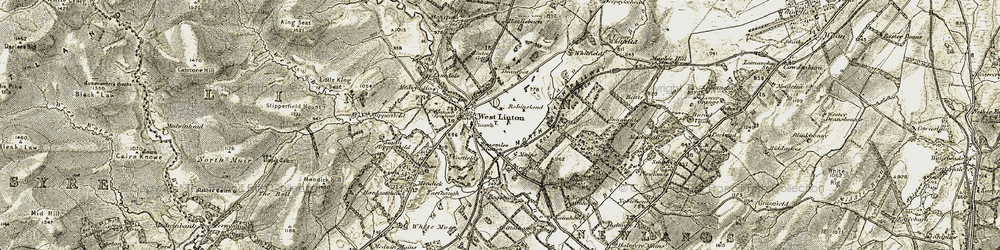 Old map of West Linton in 1903-1904