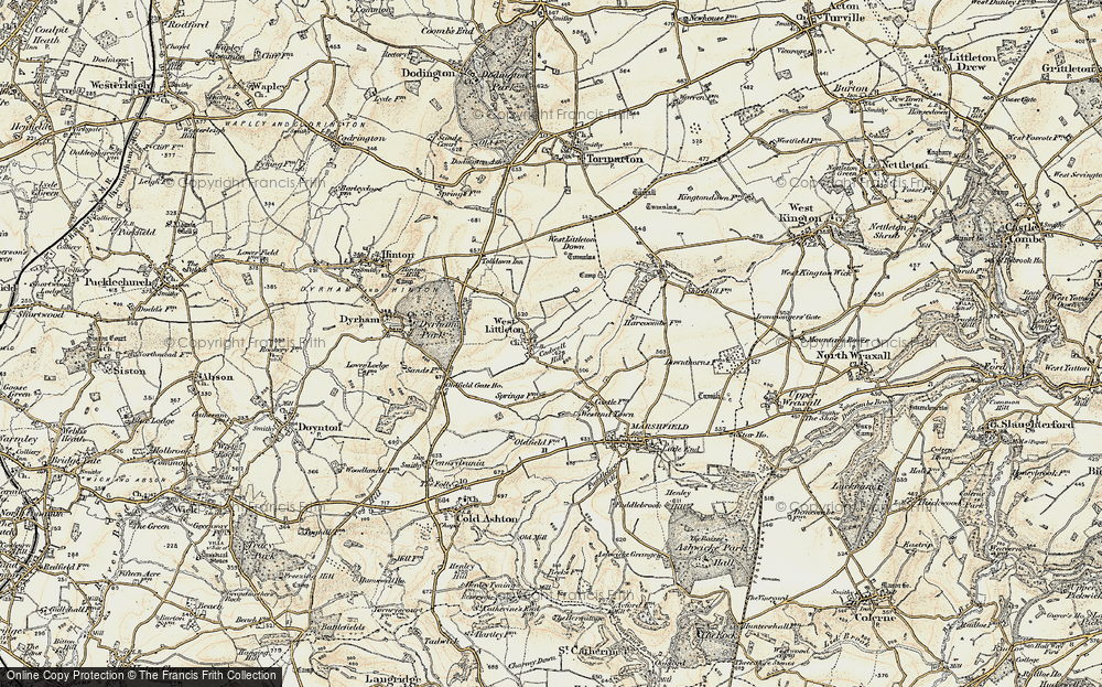 Old Map of West Littleton, 1898-1899 in 1898-1899