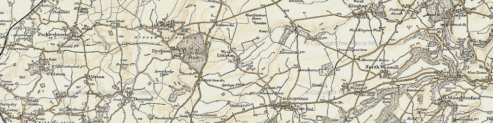 Old map of West Littleton in 1898-1899