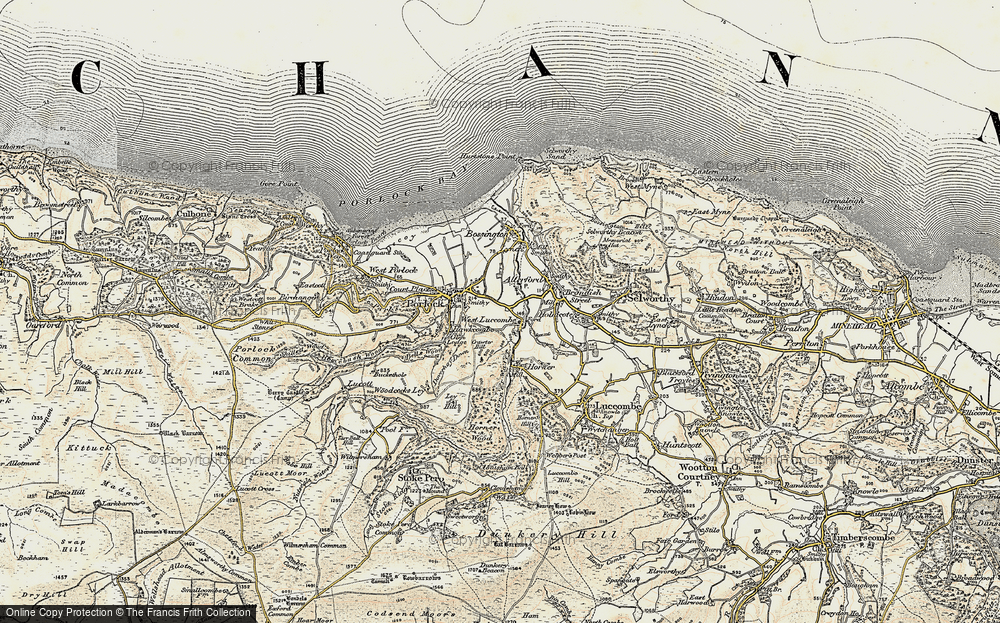 Old Map of West Luccombe, 1900 in 1900