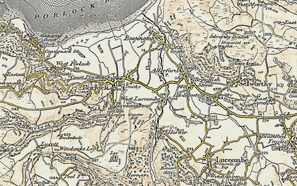 Old map of West Luccombe in 1900