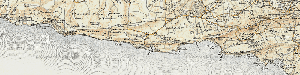 Old map of West Lulworth in 1899-1909