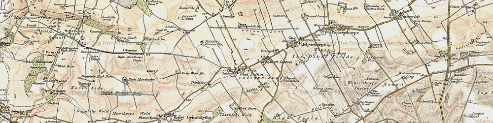 Old map of West Lutton in 1903-1904