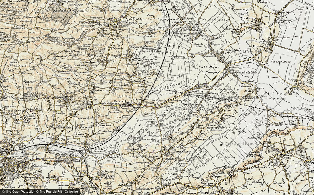 Old Map of West Lyng, 1898-1900 in 1898-1900