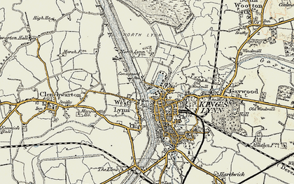 Old map of West Lynn in 1901-1902