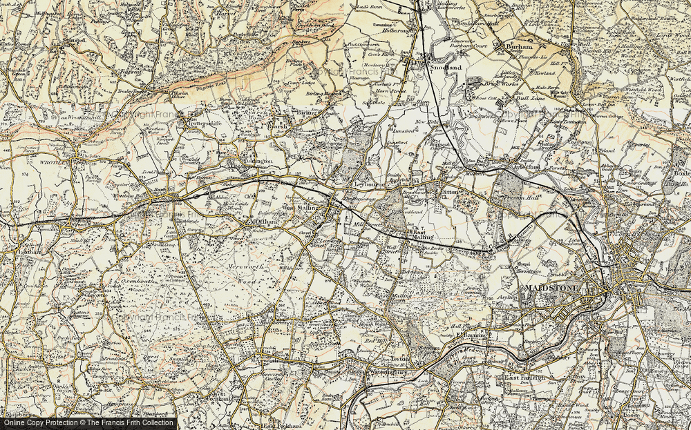 Old Map of West Malling, 1897-1898 in 1897-1898