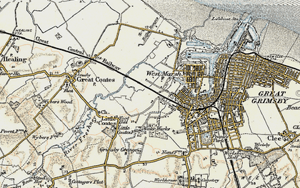 Old map of West Marsh in 1903-1908