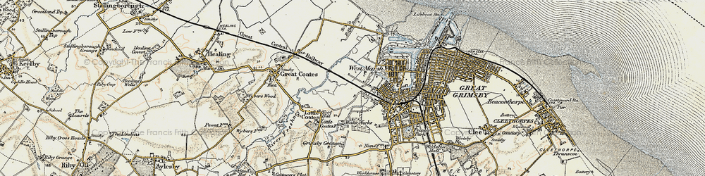 Old map of West Marsh in 1903-1908