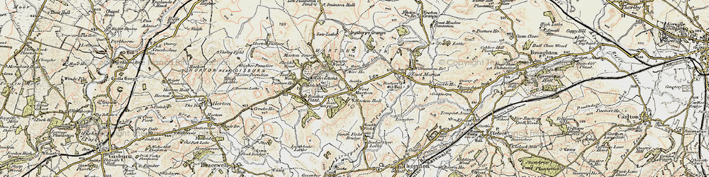 Old map of West Marton in 1903-1904