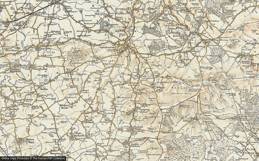 Old Map of Historic Map covering Whitehall in 1897-1909