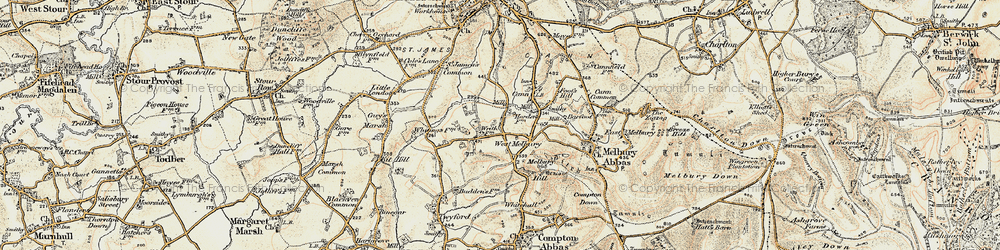 Old map of West Melbury in 1897-1909