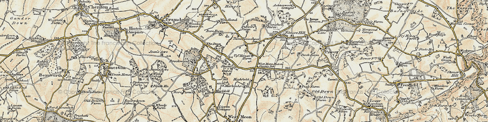 Old map of Brockwood Park in 1897-1900