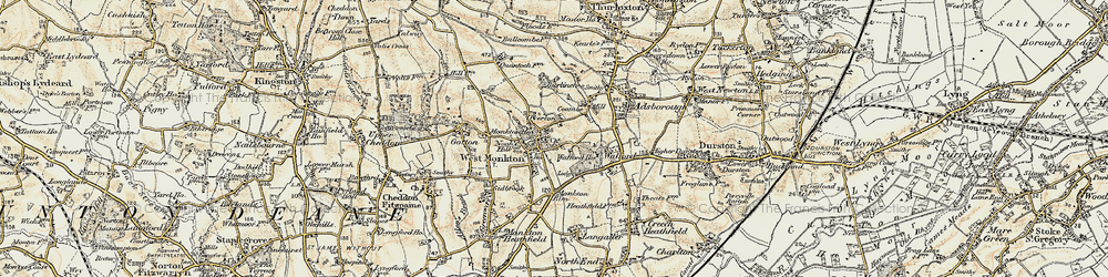 Old map of West Monkton in 1898-1900