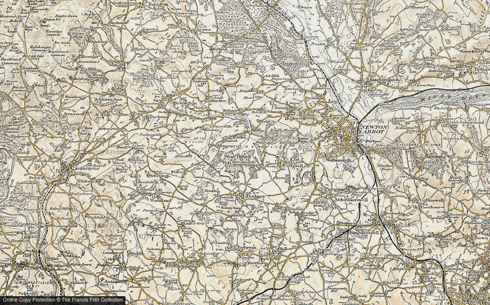 Old Map of Historic Map covering Witheridge in 1899