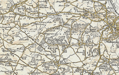 Old map of West Ogwell in 1899