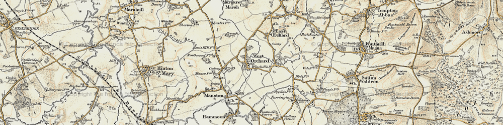Old map of West Orchard in 1897-1909