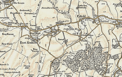 Old map of West Overton in 1897-1899