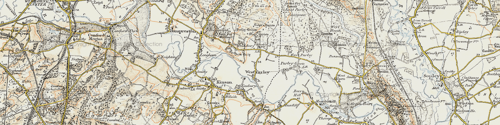 Old map of West Parley in 1897-1909