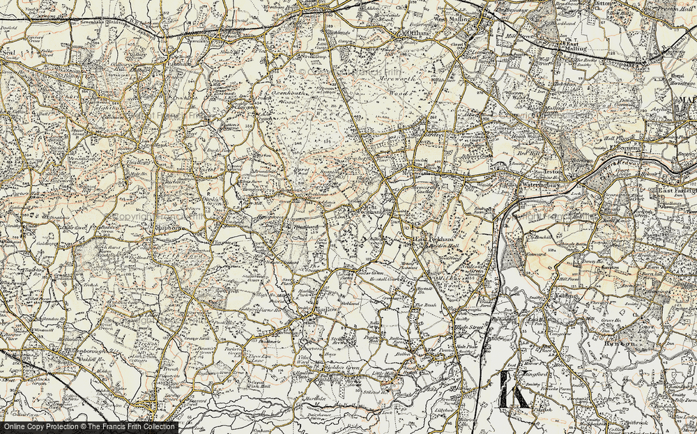 Old Map of West Peckham, 1897-1898 in 1897-1898