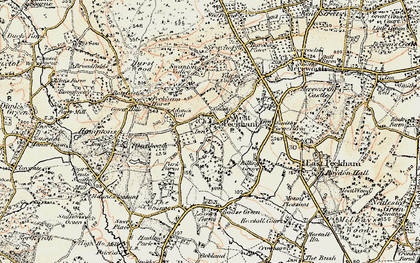 Old map of West Peckham in 1897-1898