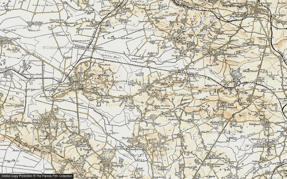 Old Map of West Pennard, 1899 in 1899