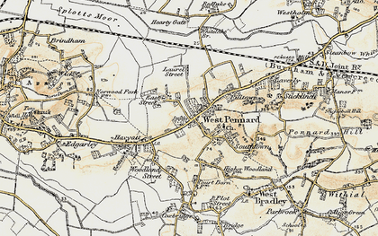 Old map of West Pennard in 1899