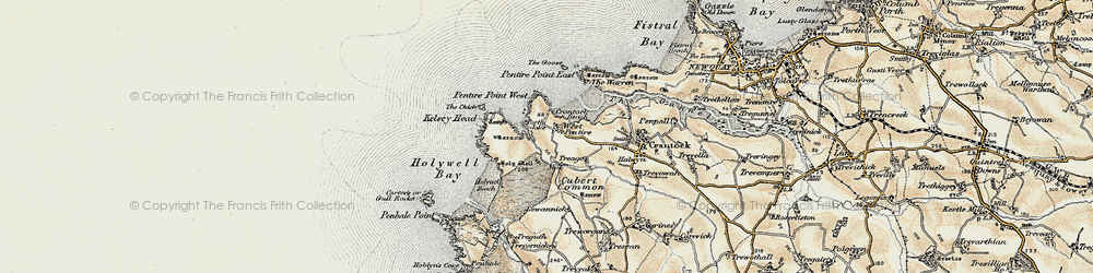 Old map of West Pentire in 1900