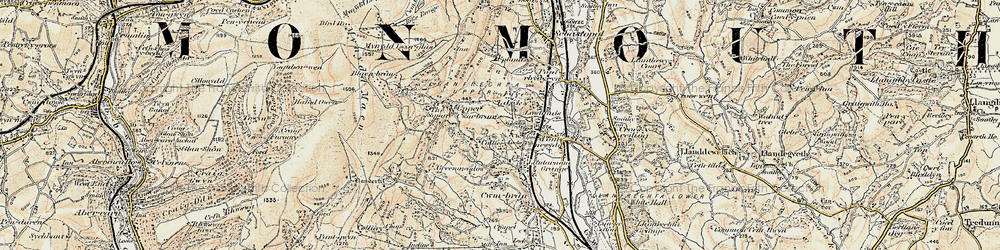 Old map of West Pontnewydd in 1899-1900