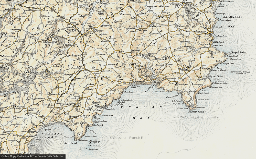 Old Map of West Portholland, 1900 in 1900