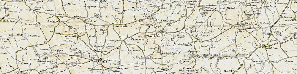 Old map of West Putford in 1900
