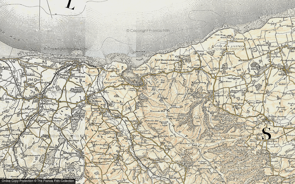 Old Map of West Quantoxhead, 1898-1900 in 1898-1900