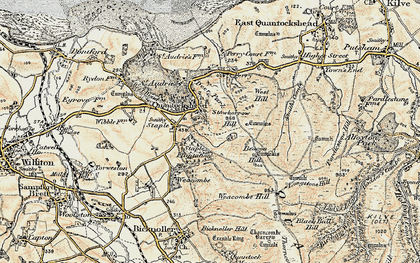 Old map of West Quantoxhead in 1898-1900