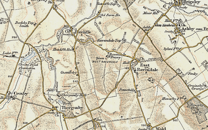 Old map of West Ravendale in 1903-1908
