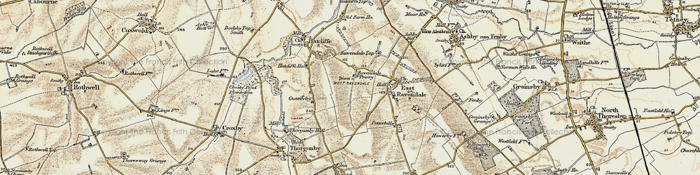 Old map of West Ravendale in 1903-1908