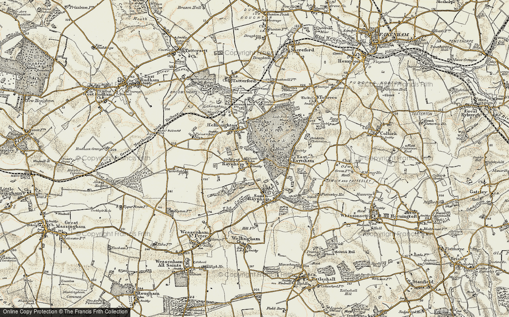 Old Map of West Raynham, 1901-1902 in 1901-1902