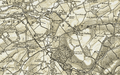 Old map of West Saltoun in 1903-1904