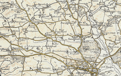 Old map of Aller Barton in 1899-1900