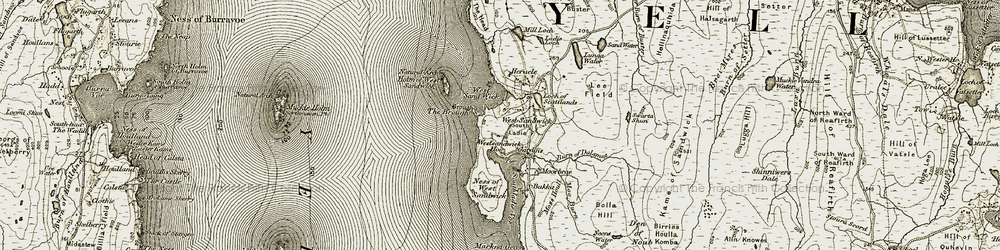Old map of Burn of Dalamut in 1912
