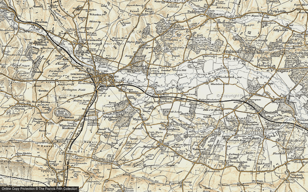Old Map of West Stafford, 1899-1909 in 1899-1909