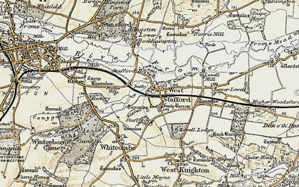 Old map of West Stafford in 1899-1909