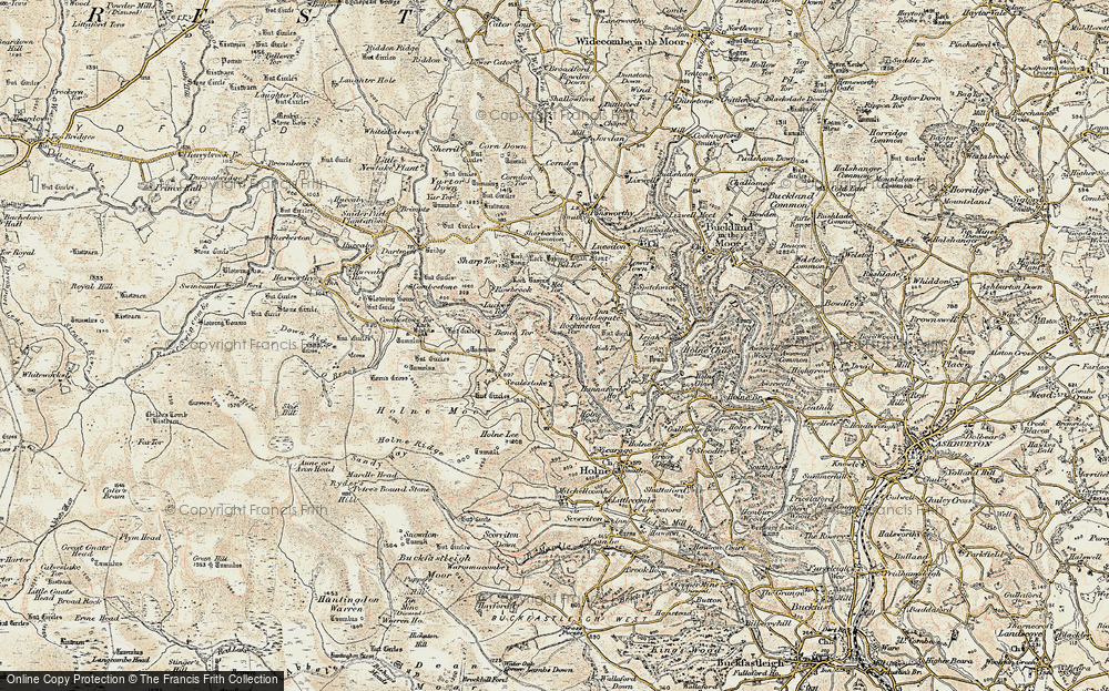 Old Map of Historic Map covering Bel Tor in 1899