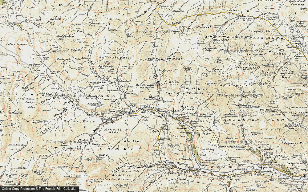 Old Map of Historic Map covering West Stones Dale in 1903-1904