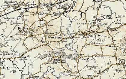 Old map of West Stour in 1897-1909
