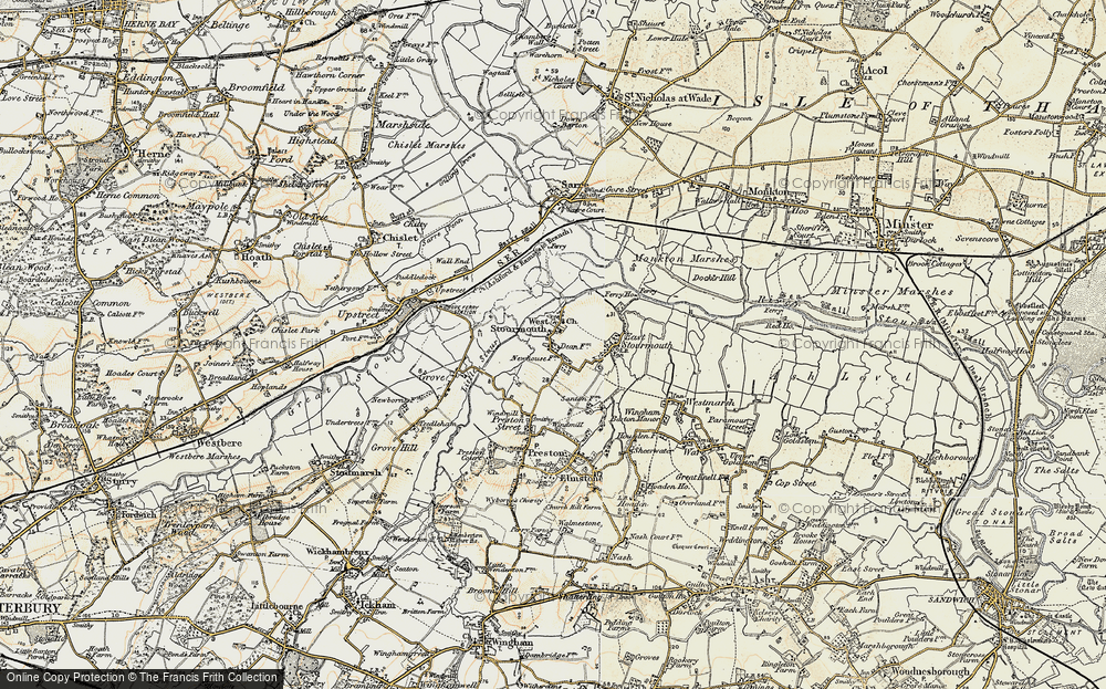 Old Map of West Stourmouth, 1898-1899 in 1898-1899