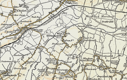 Old map of West Stourmouth in 1898-1899