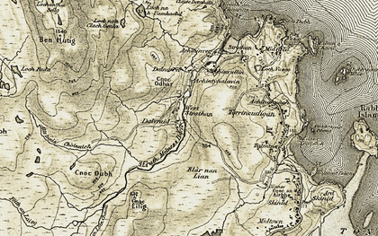 Old map of Achiniyhalavin in 1910-1912