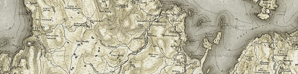 Old map of Achiniyhalavin in 1910-1912