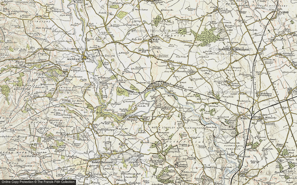 Old Map of West Tanfield, 1903-1904 in 1903-1904