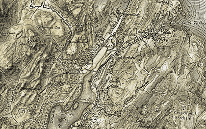 Old map of Abhainn na Cùile in 1905-1907