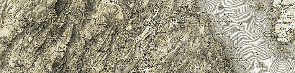 Old map of Abhainn Achachoish in 1905-1907